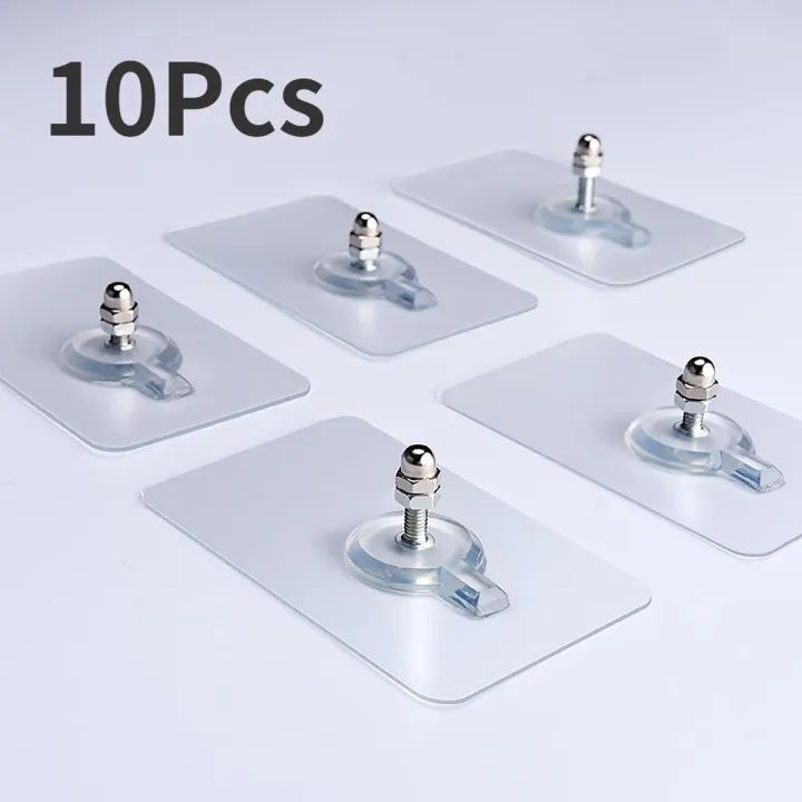 Self Adhesive Punch Free Wall Hooks - 10 Pcs