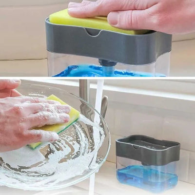 Soap Pump Dispenser and Sponge Holder For Kitchen Sink