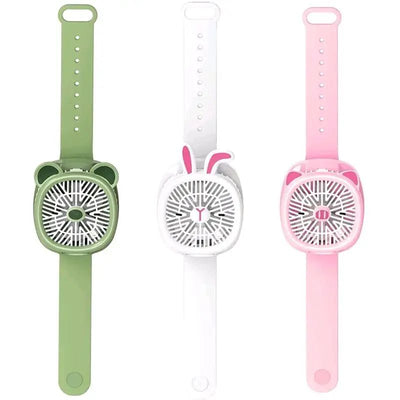 Cartoon Watch Fan With Wrist Strap - Rechargeable